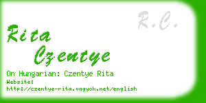 rita czentye business card